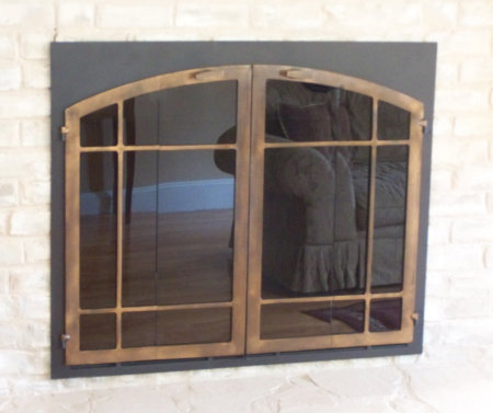 Chatham square to arch window pane black frame with architectural bronze vice bi fold doors smoked glass comes with slide mesh